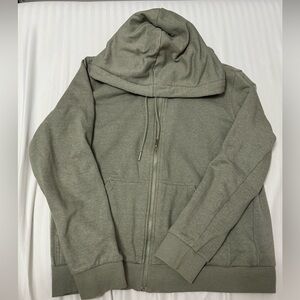 h&m heather green zip hoodie size s
